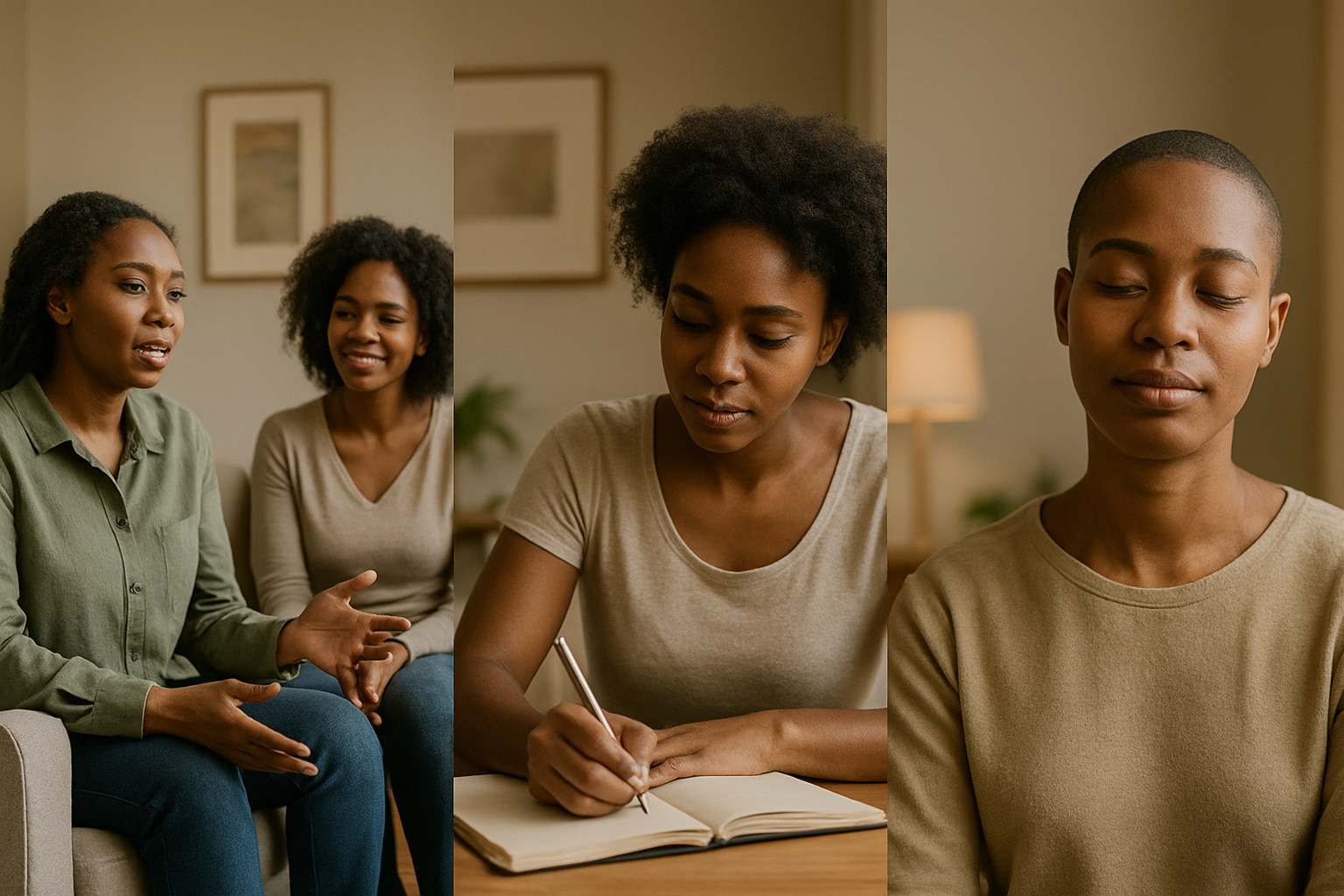 Moun k ap medite andeyò, antoure ak lanati